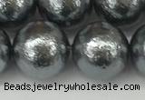 CSB2296 15.5 inches 16mm round wrinkled shell pearl beads wholesale