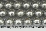 CSB2300 15.5 inches 4mm round wrinkled shell pearl beads wholesale