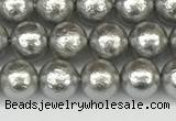 CSB2301 15.5 inches 6mm round wrinkled shell pearl beads wholesale