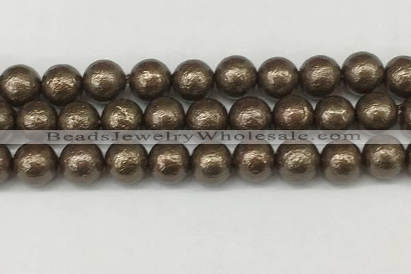 CSB2315 15.5 inches 14mm round wrinkled shell pearl beads wholesale