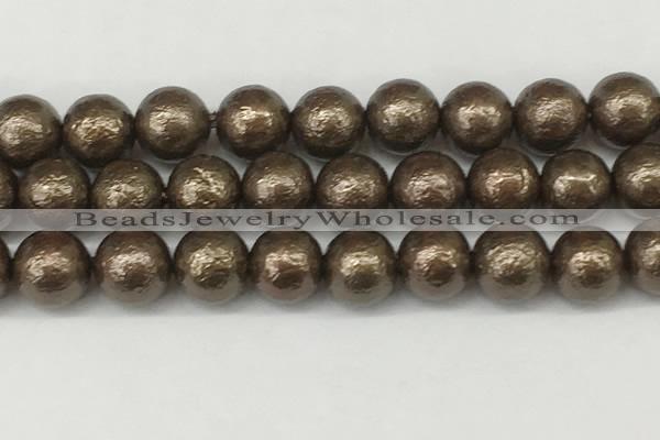 CSB2316 15.5 inches 16mm round wrinkled shell pearl beads wholesale