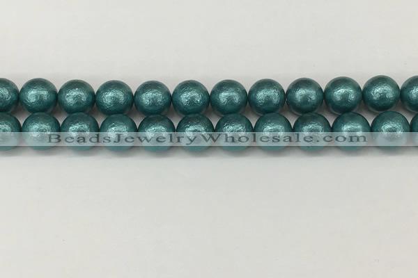 CSB2335 15.5 inches 14mm round wrinkled shell pearl beads wholesale