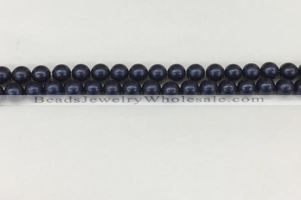 CSB2340 15.5 inches 4mm round wrinkled shell pearl beads wholesale