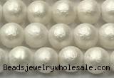 CSB2361 15.5 inches 6mm round matte wrinkled shell pearl beads