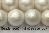 CSB2363 15.5 inches 10mm round matte wrinkled shell pearl beads