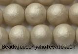 CSB2372 15.5 inches 8mm round matte wrinkled shell pearl beads