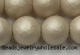 CSB2374 15.5 inches 12mm round matte wrinkled shell pearl beads