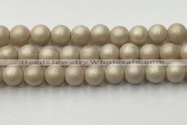 CSB2376 15.5 inches 16mm round matte wrinkled shell pearl beads