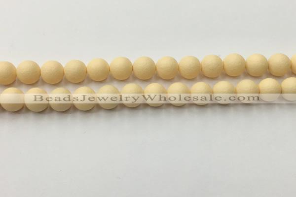 CSB2382 15.5 inches 8mm round matte wrinkled shell pearl beads