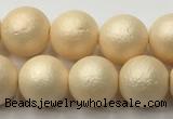 CSB2392 15.5 inches 8mm round matte wrinkled shell pearl beads