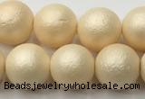 CSB2393 15.5 inches 10mm round matte wrinkled shell pearl beads