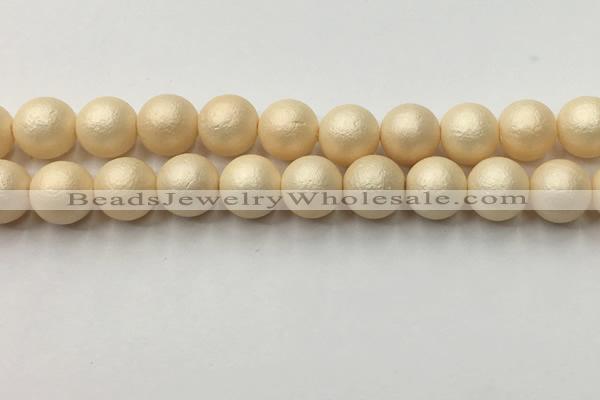 CSB2396 15.5 inches 16mm round matte wrinkled shell pearl beads