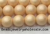 CSB2400 15.5 inches 4mm round matte wrinkled shell pearl beads