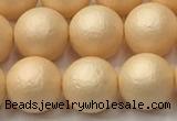 CSB2402 15.5 inches 8mm round matte wrinkled shell pearl beads