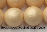 CSB2405 15.5 inches 14mm round matte wrinkled shell pearl beads