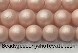 CSB2410 15.5 inches 4mm round matte wrinkled shell pearl beads