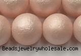 CSB2415 15.5 inches 14mm round matte wrinkled shell pearl beads