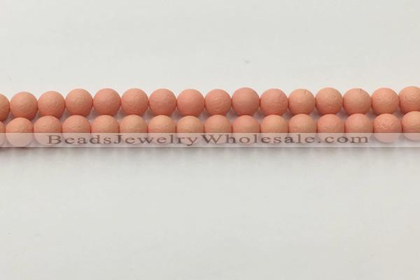 CSB2421 15.5 inches 6mm round matte wrinkled shell pearl beads