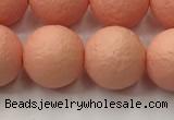 CSB2424 15.5 inches 12mm round matte wrinkled shell pearl beads