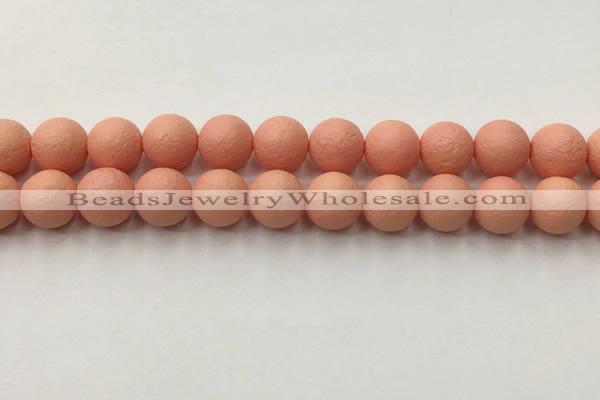 CSB2424 15.5 inches 12mm round matte wrinkled shell pearl beads