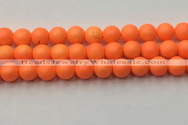 CSB2435 15.5 inches 14mm round matte wrinkled shell pearl beads