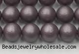 CSB2440 15.5 inches 4mm round matte wrinkled shell pearl beads