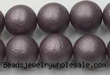 CSB2443 15.5 inches 10mm round matte wrinkled shell pearl beads