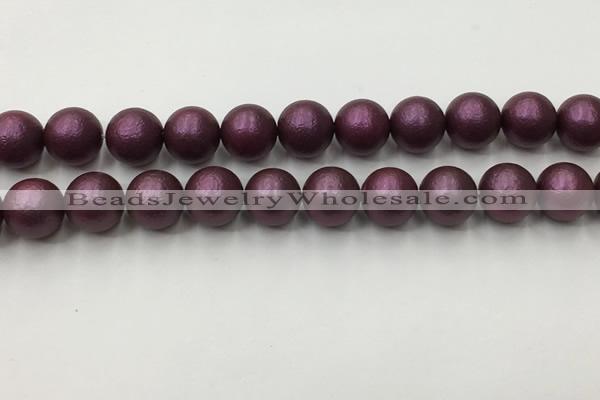 CSB2464 15.5 inches 12mm round matte wrinkled shell pearl beads