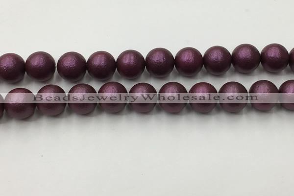 CSB2465 15.5 inches 14mm round matte wrinkled shell pearl beads