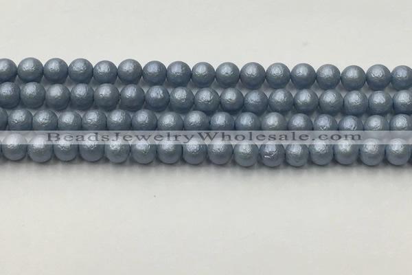 CSB2471 15.5 inches 6mm round matte wrinkled shell pearl beads