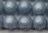 CSB2473 15.5 inches 10mm round matte wrinkled shell pearl beads