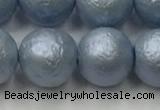 CSB2475 15.5 inches 14mm round matte wrinkled shell pearl beads