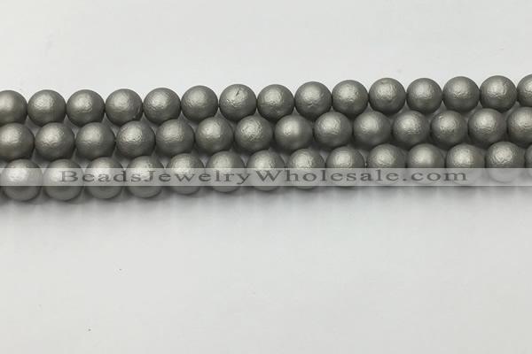 CSB2492 15.5 inches 8mm round matte wrinkled shell pearl beads