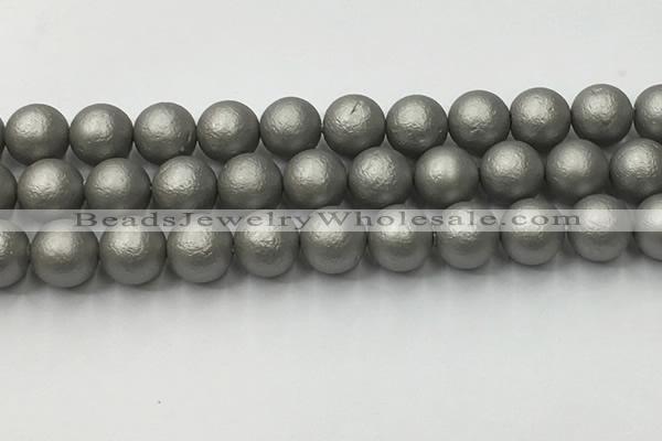 CSB2496 15.5 inches 16mm round matte wrinkled shell pearl beads