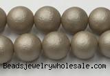 CSB2501 15.5 inches 6mm round matte wrinkled shell pearl beads