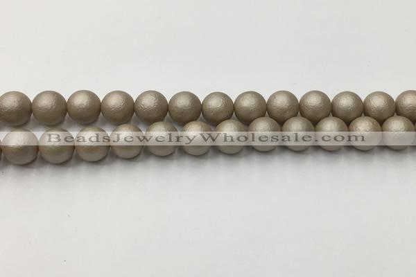 CSB2503 15.5 inches 10mm round matte wrinkled shell pearl beads