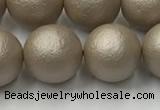 CSB2505 15.5 inches 14mm round matte wrinkled shell pearl beads