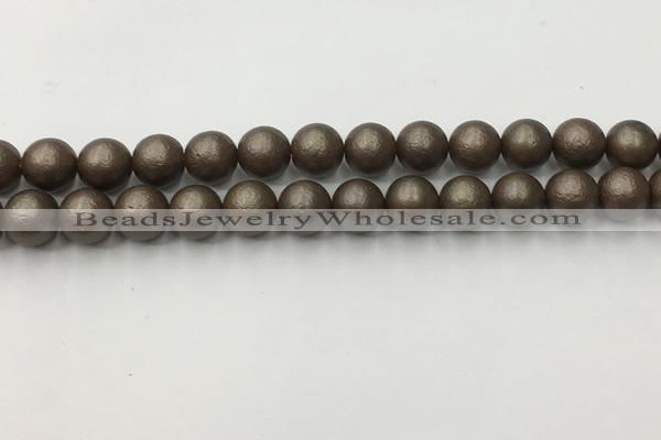 CSB2513 15.5 inches 10mm round matte wrinkled shell pearl beads