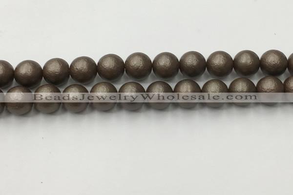 CSB2515 15.5 inches 14mm round matte wrinkled shell pearl beads