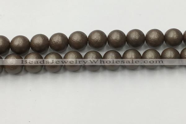 CSB2516 15.5 inches 16mm round matte wrinkled shell pearl beads