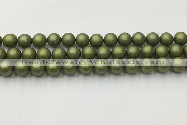 CSB2523 15.5 inches 10mm round matte wrinkled shell pearl beads