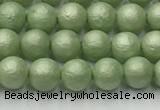 CSB2530 15.5 inches 4mm round matte wrinkled shell pearl beads