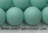 CSB2555 15.5 inches 14mm round matte wrinkled shell pearl beads