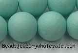 CSB2556 15.5 inches 16mm round matte wrinkled shell pearl beads