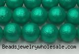 CSB2560 15.5 inches 4mm round matte wrinkled shell pearl beads