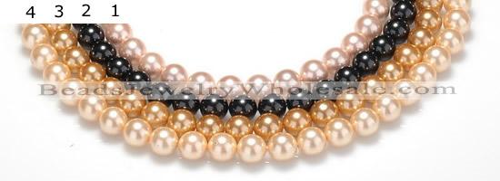 CSB27 16 inches 8mm round shell pearl beads Wholesale