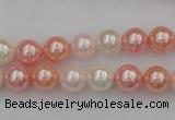 CSB302 15.5 inches 8mm round mixed color shell pearl beads