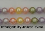 CSB309 15.5 inches 8mm round mixed color shell pearl beads