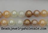 CSB311 15.5 inches 8mm round mixed color shell pearl beads