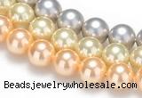 CSB32 16 inches 8mm round shell pearl beads Wholesale